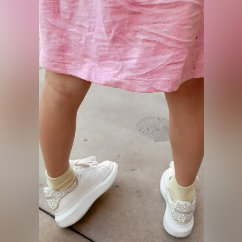 Kids ALEXANDER MCQUEEN Rhinestones Heel Cap Detailing Logo Platform Sneakers
